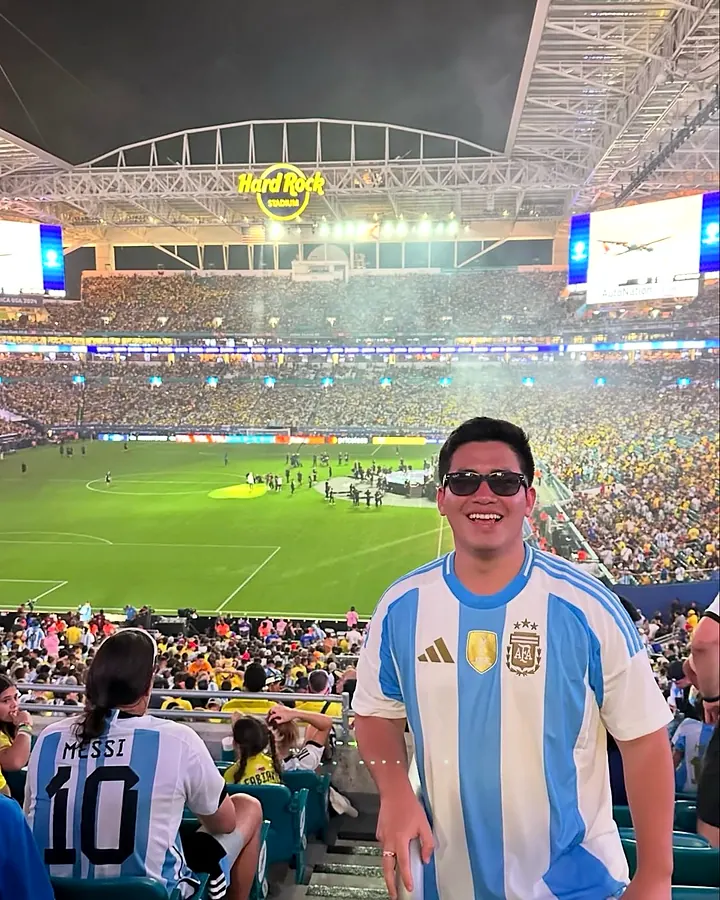 Daniel Vega en la tribuna de la Copa América 2024 en Miami